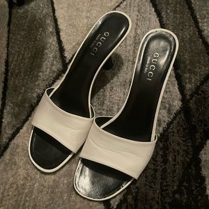 White Gucci heels
